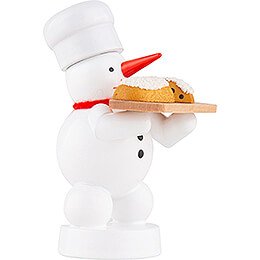 Snowman Baker with Christmas Stollen - 8 cm / 3.1 inch