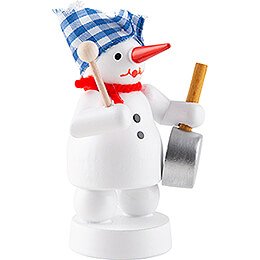 Snowman Musician with Frying Pan - 8 cm / 3.1 inch