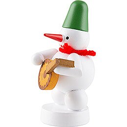 Snowman Musician with Lute - 8 cm / 3.1 inch