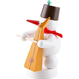 Snowman Musician with Tromba Marina - 8 cm / 3.1 inch