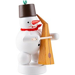 Snowman Musician with Tromba Marina - 8 cm / 3.1 inch