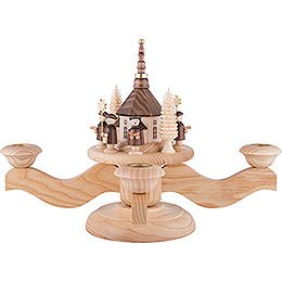 Advent Candle Holder - Seiffen Church - 23 cm / 9.1 inch