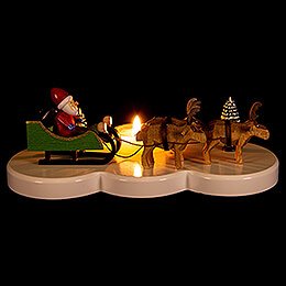 Candle Holder - Ruprecht and his reindeers - Colored - 9 cm / 3.5 inch