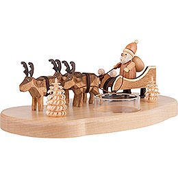 Candle Holder - Ruprecht and his reindeers - Natural - 9 cm / 3.5 inch
