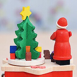 Kurbelspieldose Weihnachtsmann - 7 cm
