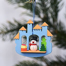 Tree Ornament - Town Gate with Snowman - 6,9 cm / 2.7 inch
