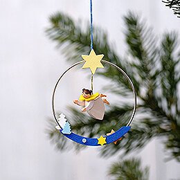 Tree Ornament - Angel in Ring - 8 cm / 3.1 inch