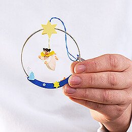 Tree Ornament - Angel in Ring - 8 cm / 3.1 inch