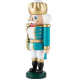 Nutcracker - Exclusive King White-Turquoise - 25 cm / 9.8 inch