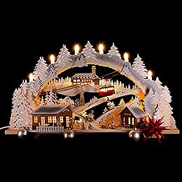 Candle Arch - Fichtelberg Idyll with Snow - 72x43 cm / 28.3x16.9 inch