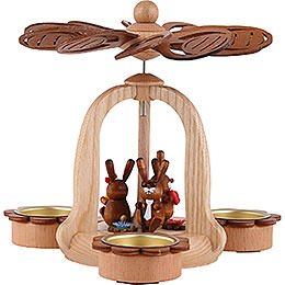 1-Tier Easter Pyramid with Bunnies 18 cm / 7.1 inch