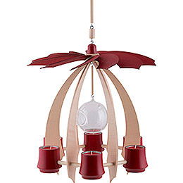 1 - Tier Hanging Pyramid NOVA  -  Maple/Rubyred  -  33cm / 13 inch