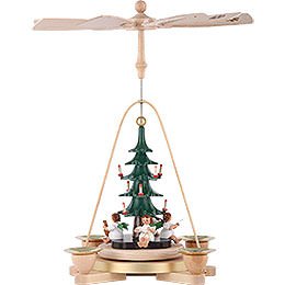 1 - Tier Pyramid  -  Angel with Christmas Tree  -  25cm / 9.8 inch