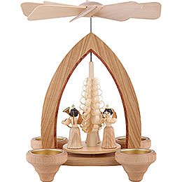 1-Tier Pyramid - Pleated Skirt Angels - Natural - 26 cm / 10.2 inch