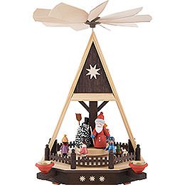 1-Tier Pyramid - Santa with Children - 33 cm / 13 inch