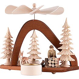 1 - Tier Pyramid  -  Solid Wood  -  Forest Worker  -  17cm / 6.7 inch