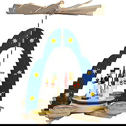 1-Tier Table Pyramid - Angel and Miner, Colored - 25 cm / 9.8 inch