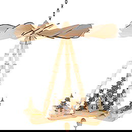1-stckige Deckenpyramide Bergmnnner, Kette und Zapfen geschnitzt - natur - 45 cm