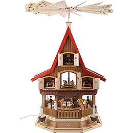 3 - Tier Adventhouse  -  Nativity Scene  -  77cm / 30 inch