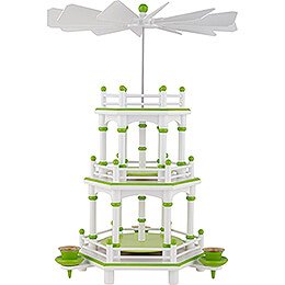 3 - Tier Pyramid  -  White - Green  -  without Figurines  -  35cm / 13.8 inch
