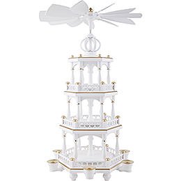 3-Tier Pyramid - without Figurines, White-Gold - 51 cm / 20 inch