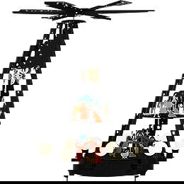 3-stckige Auenpyramide schwarz - 160 cm
