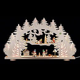 3D Candle Arch  -  'A Snowman's Wonderland'  -  66x40x8,5cm / 26x16x3.3 inch