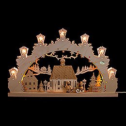 3D Candle Arch - Child with Sled - 52x31,5 cm / 20.5x12.4 inch