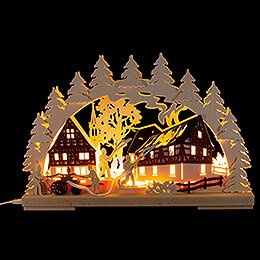 3D Candle Arch  -  Fire Brigade extinguishes House Fire  -  43x28cm / 16.9x11 inch
