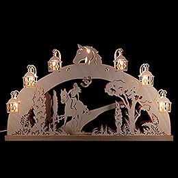 3D Candle Arch  -  Horsewoman  -  52x30cm / 20.5x11.8 inch