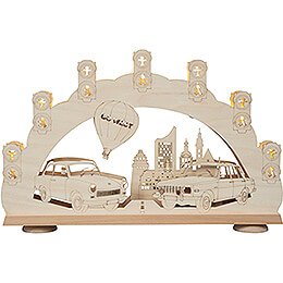 3D Candle Arch - Trabant and Wartburg - 52x32 cm / 20.5x12.6 inch