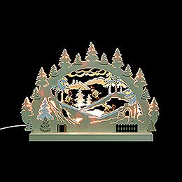 3D-Doppelschwibbogen Winterlandschaft - 42x30x4,5 cm