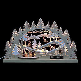 3D-Doppelschwibbogen Winterlandschaft - 62x37x5,5 cm