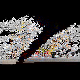 3D Double Arch  -  Snowball Fight with White Frost  -  43x30x7cm / 17x12x3 inch