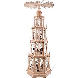 4-Tier Christmas Pyramid - Forest Design - Electrical with Figurines - 135 cm / 53 inch