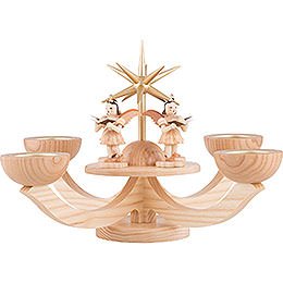 Adventsleuchter mit Teelichthalter und 4 stehenden Engeln  -  31x31x20cm