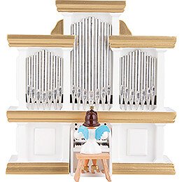 Angel Short Skirt Colored, Organ with Music Box - 15,5x15 cm / 5.9x6.1 inch