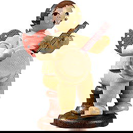 Angel Sitting with Banjo, Natural - 6,5 cm / 2.6 inch