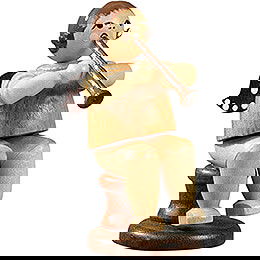 Angel Sitting with Clarinet, Natural - 6,5 cm / 2.6 inch