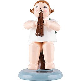 Angel Sitting with Double Flute  -  6,5cm / 2.6 inch