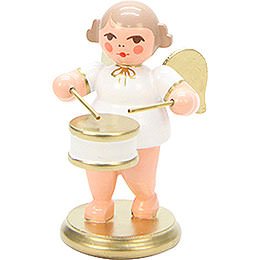 Angel White/Gold with Drum  -  6,0cm / 2 inch