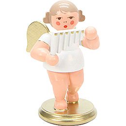 Angel White/Gold with Pan Flute  -  6,0cm / 2 inch