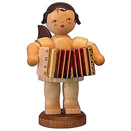 Angel with Accordion - Natural Colors - Standing - 9,5 cm / 3,7 inch