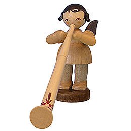 Angel with Alphorn - Natural Colors - Standing - 6 cm / 2,3 inch