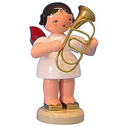 Angel with Baritone - Red Wings - Standing - 9,5 cm / 3,7 inch