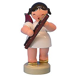 Angel with Bassoon - Red Wings - Standing - 6 cm / 2,3 inch