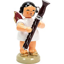 Angel with Bassoon - Red Wings - Standing - 9,5 cm / 3.7 inch