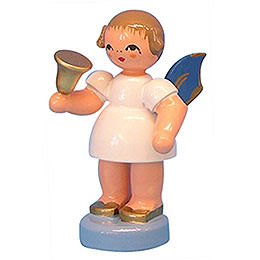 Angel with Bell - Blue Wings - Standing - 6 cm / 2,3 inch