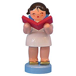 Angel with Book - Blue Wings - Standing - 6 cm / 2,3 inch