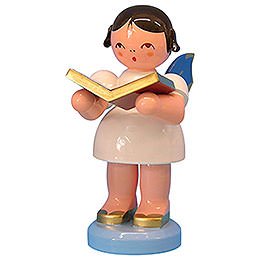 Angel with Book - Blue Wings - Standing - 9,5 cm / 3,7 inch